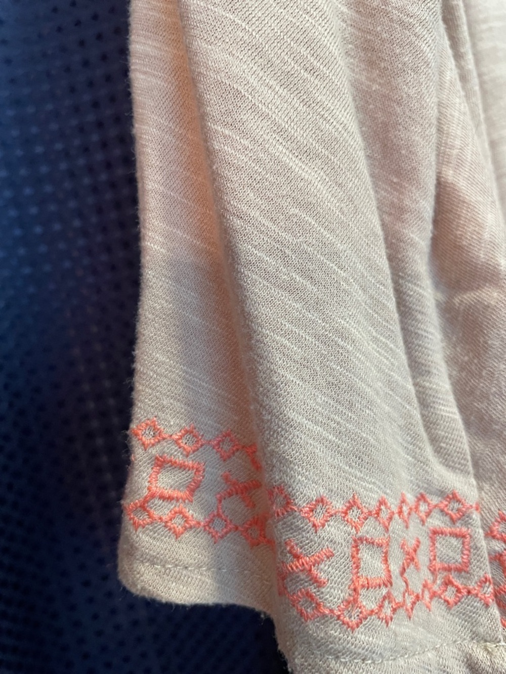 Umgee Cream Tunic with Coral Embroidery - Picture 6 of 11